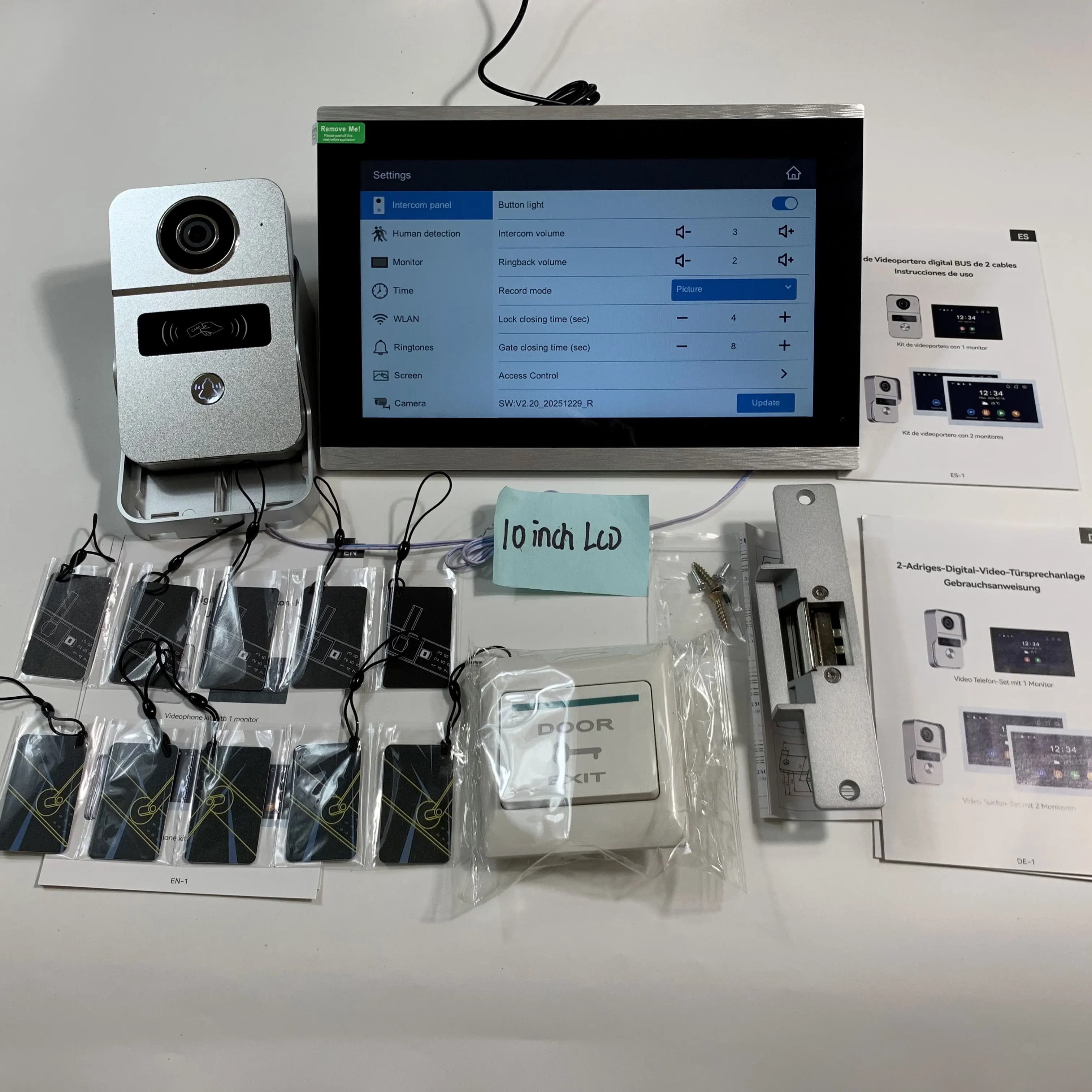 Interphone vidéo numérique 2 fils 7/10 pouces Tuya Smart WiFi