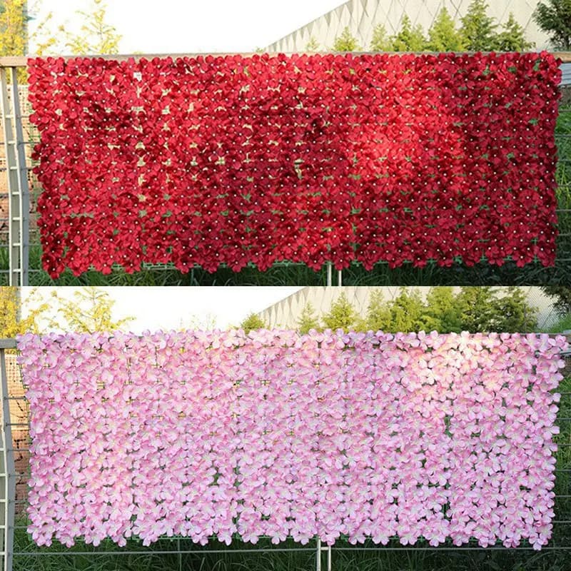 Mur de haie de fleurs artificielles