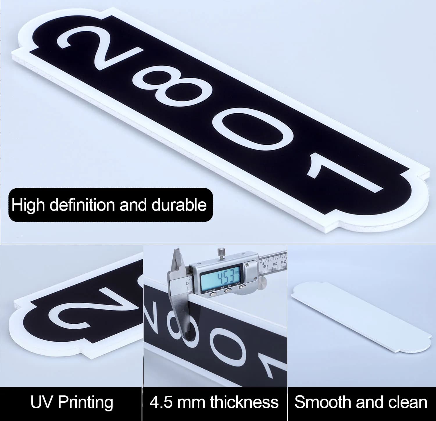 Plaques de numéros de maison personnalisées en PVC acrylique
