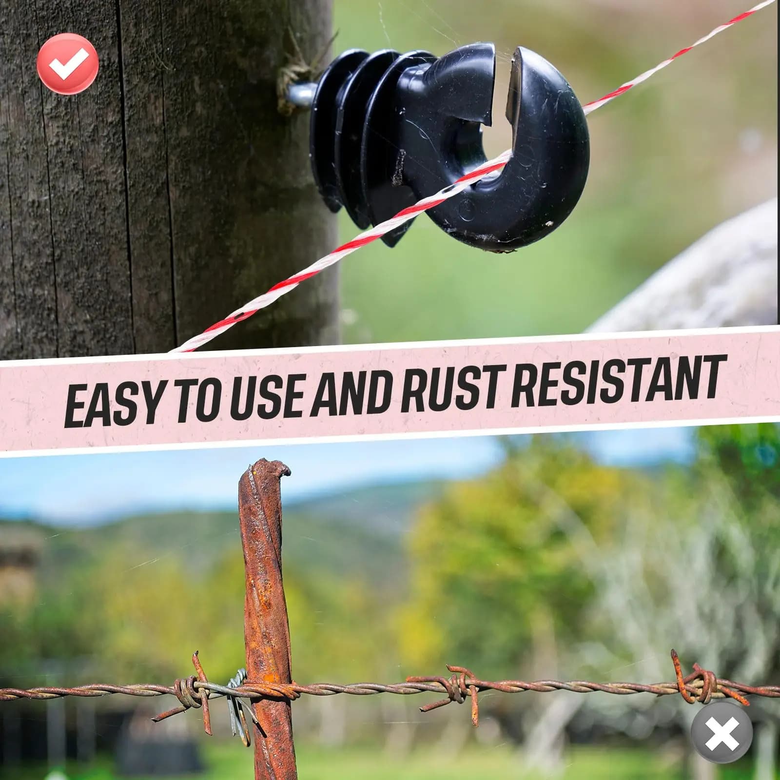 Rouleau de corde de clôture électrique en polywire
