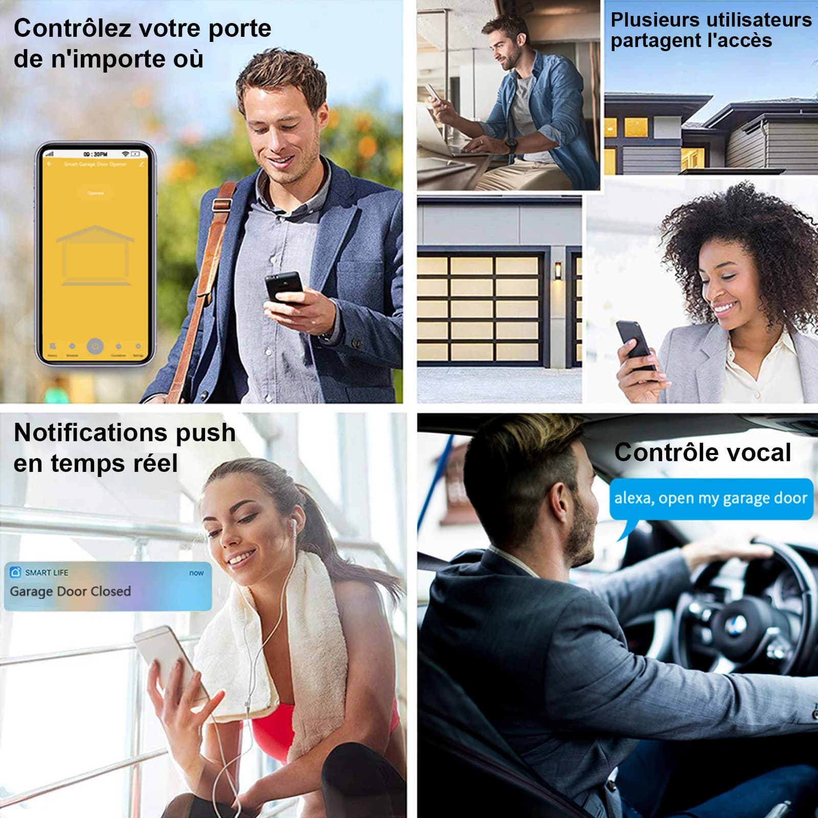 Capteur d'ouverture de porte de Garage sans fil