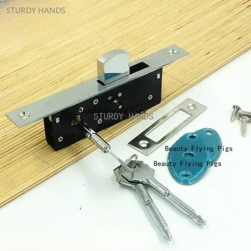 1 Ensemble de Serrures à Crochet pour Porte Coulissante en Alliage d'Aluminium