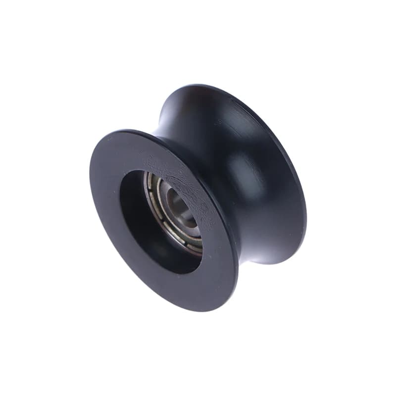 Chaud! Revêtement en caoutchouc noir pour roue de piste de 14mm de diamètre, 5x26x13, roulements en plastique enveloppés de Nylon POM, poulie, rainure en forme de U