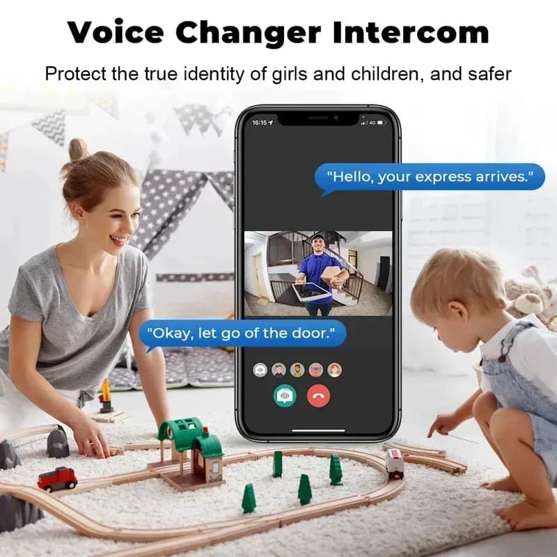 Mini sonnette vidéo WiFi sans fil avec interphone bidirectionnel