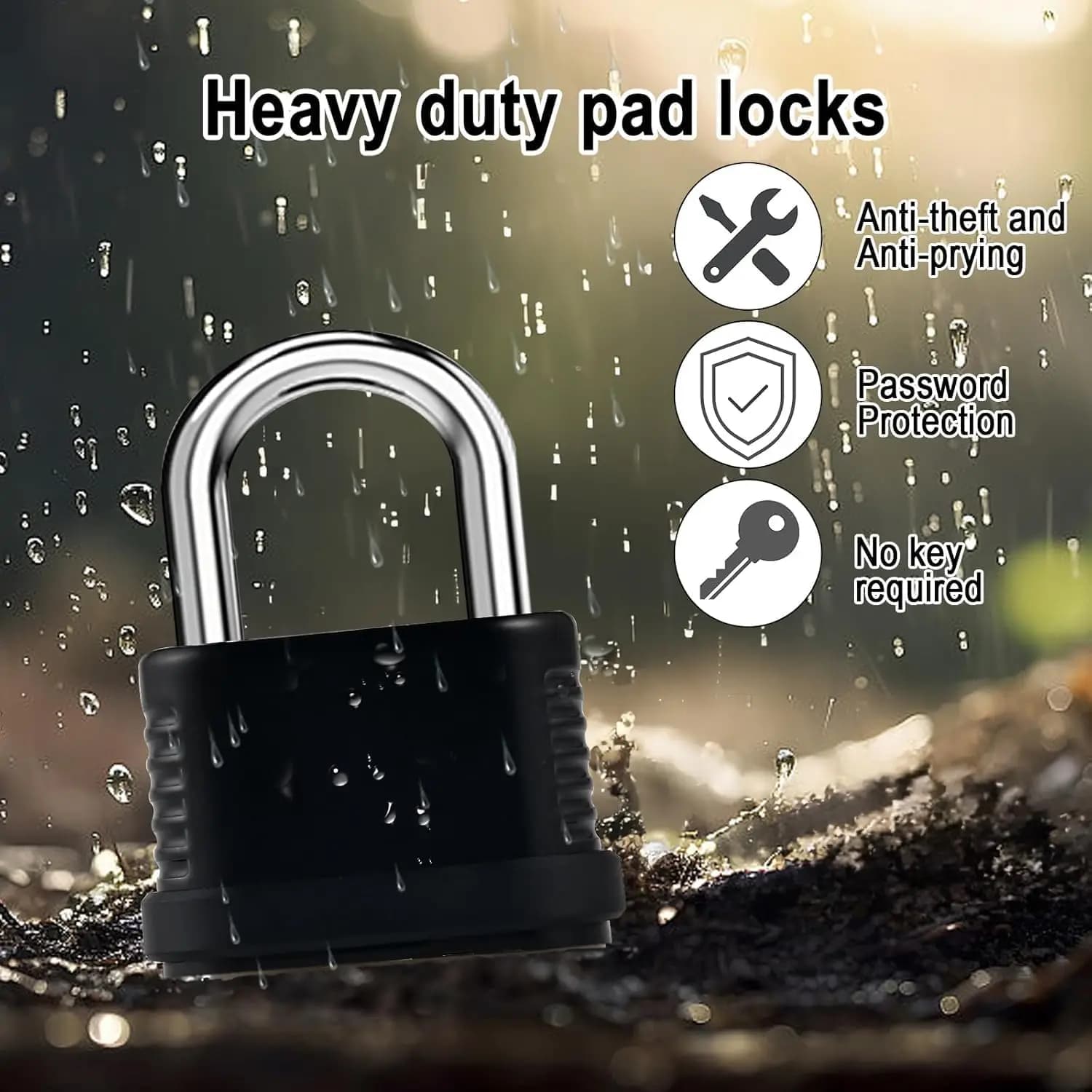 Cadenas à combinaison robuste à 4 chiffres