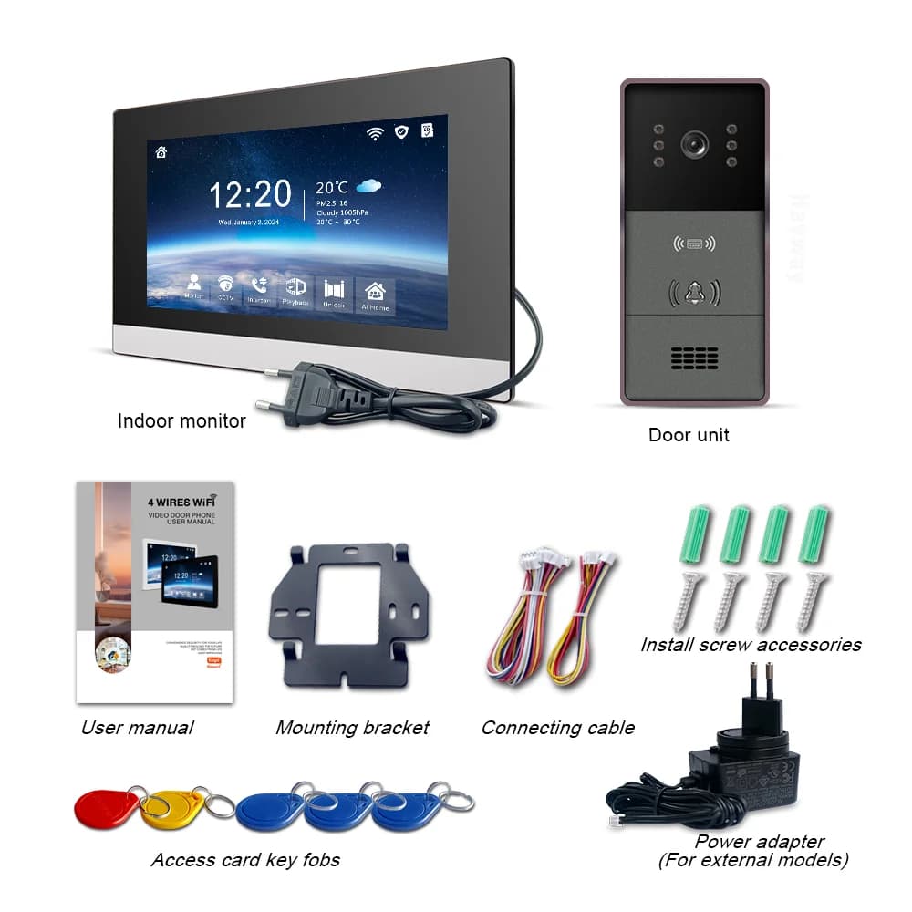 Système d'interphone vidéo 1080P Tuya WiFi