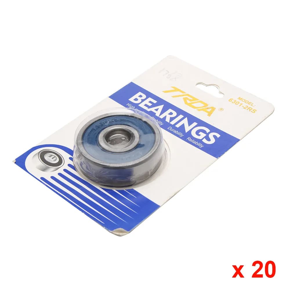 Lot de 20 roulements à billes scellés 6301-2RS