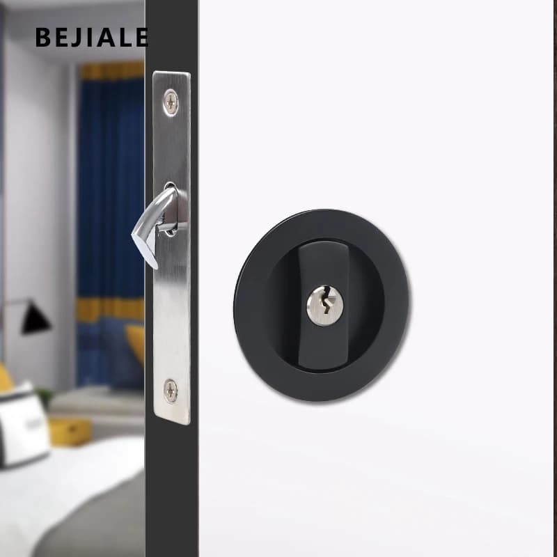 Serrure de porte coulissante noire