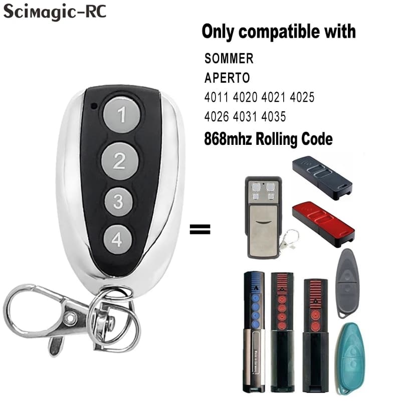 SOMMER APERTO 4025 TX02-868-2 4020 TX-03-868-4 4026 TX03-868-2 Télécommande de porte de garage 868 MHz