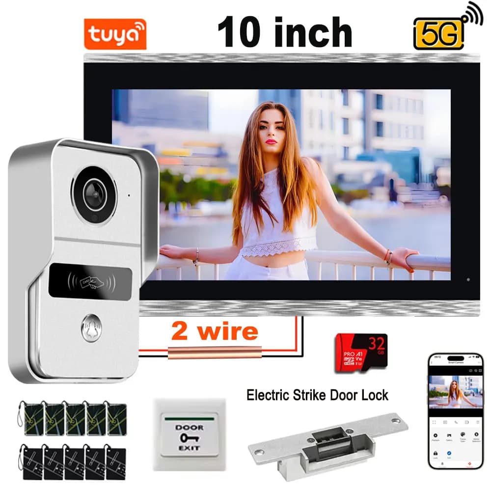 Interphone vidéo numérique 2 fils 7/10 pouces Tuya Smart WiFi
