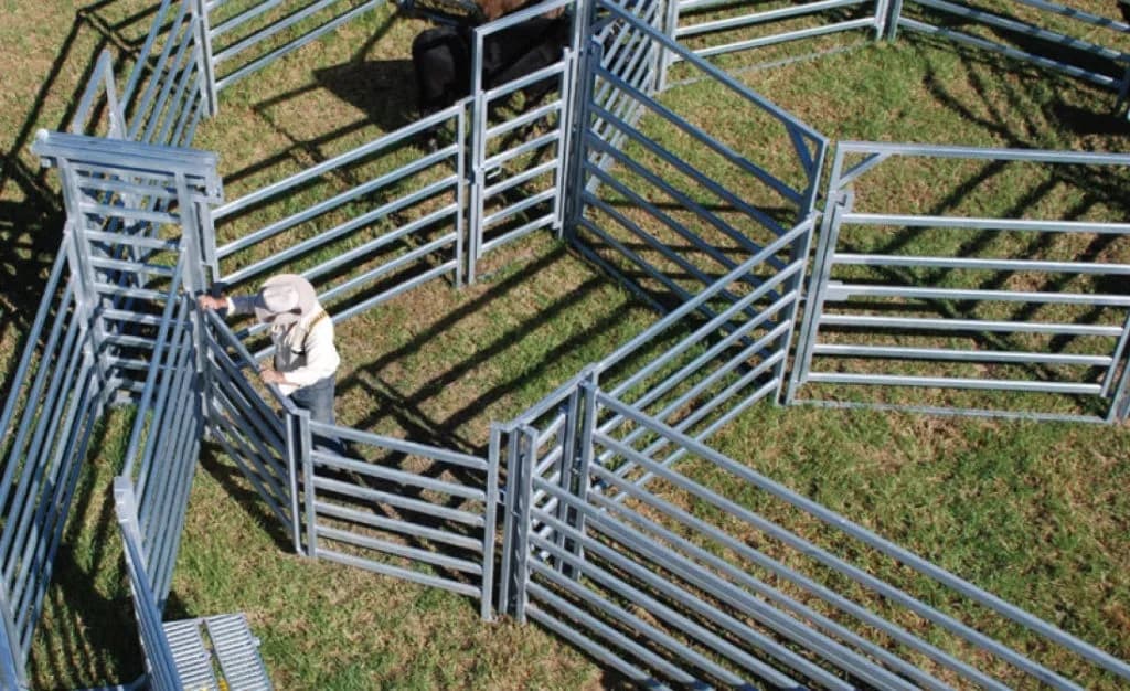 Porte coulissante de cour de bétail galvanisée ou de tuyau à chaud robuste