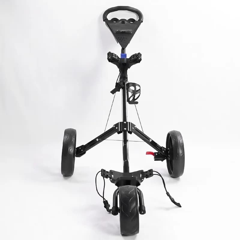 Chariot de golf à 3 roues en aluminium, pliable, léger, chariot de golf portable, chariot de golf à pousser/tirer à la main avec cadre durable
