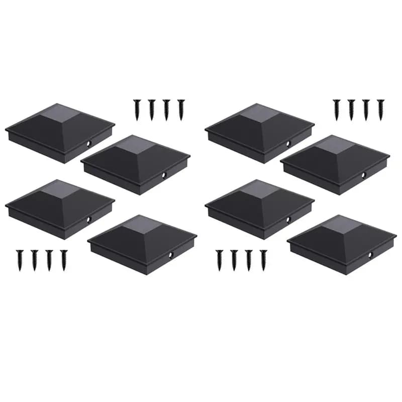 8PCS Capuchons de poteau de clôture de 5 pouces avec 16 vis et installation facile