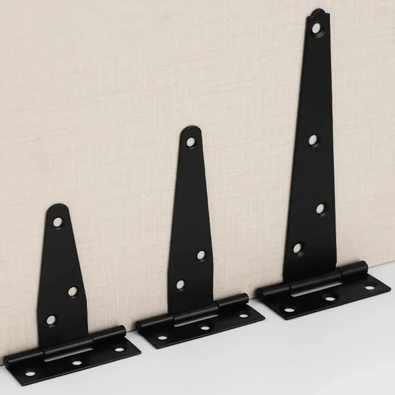 5/1 Sets Charnières en T robustes noires en fer galvanisé pour portes