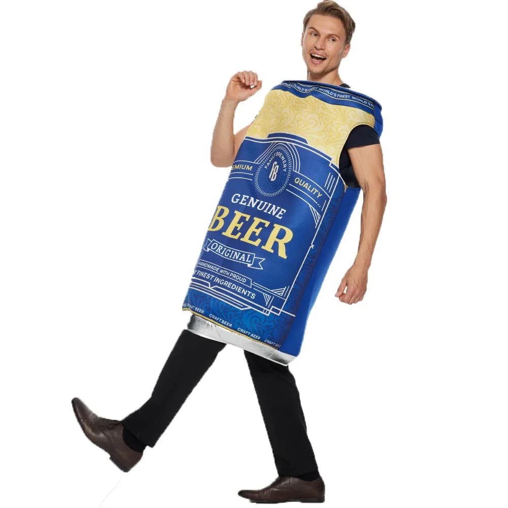 Halloween nouveau style aluminium peut bière-thème drôle parodie éponge costume fête performance tenue combinaison