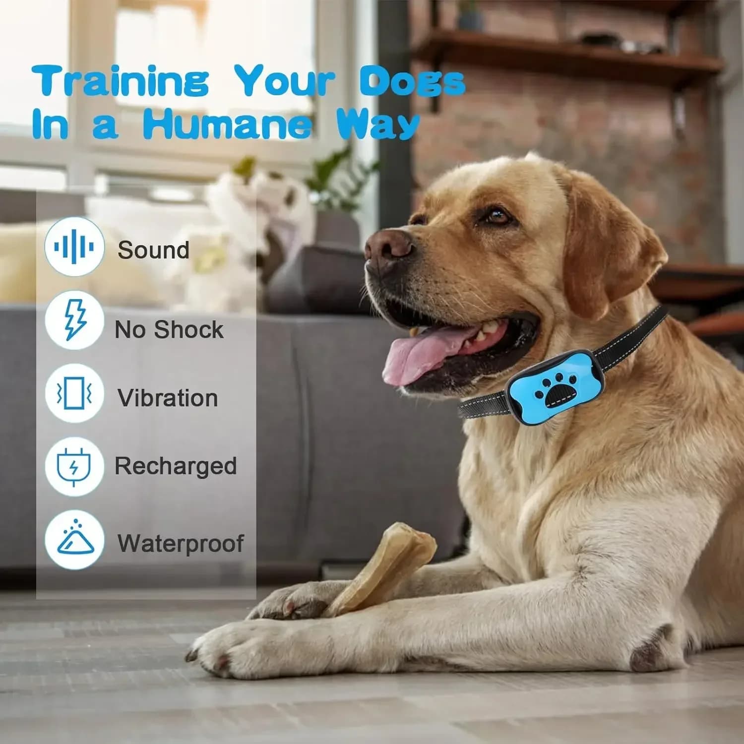 Dispositif Anti-aboiement pour chien de compagnie, collier d'entraînement pour chiens, Rechargeable par USB, Anti-aboiement ultrasonique, Vibration