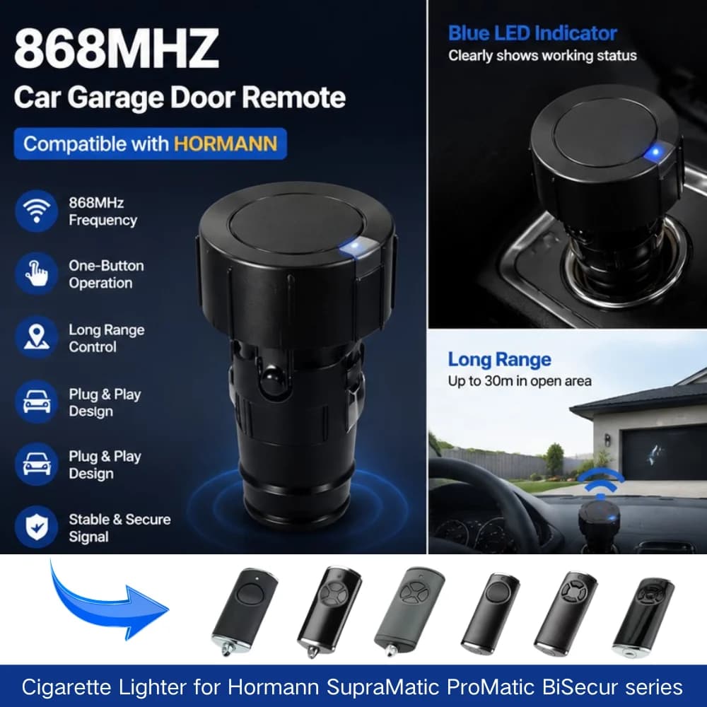 Allume-cigare pour télécommande de porte de garage Hormann SupraMatic ProMatic HSZ1 868 BS HSE4 868 BS