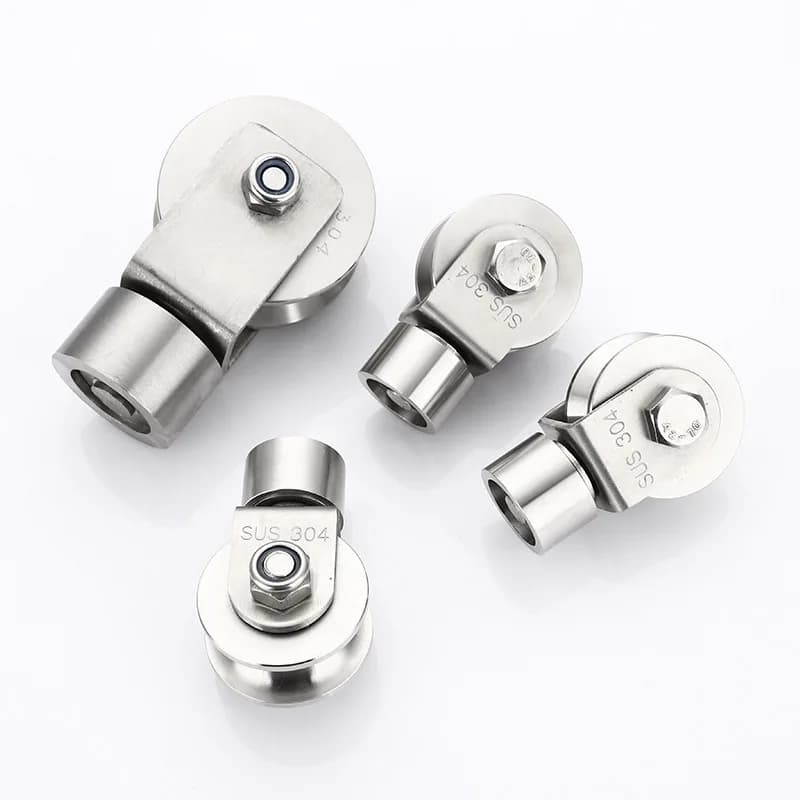 Roue universelle pour porte coulissante en acier inoxydable 304