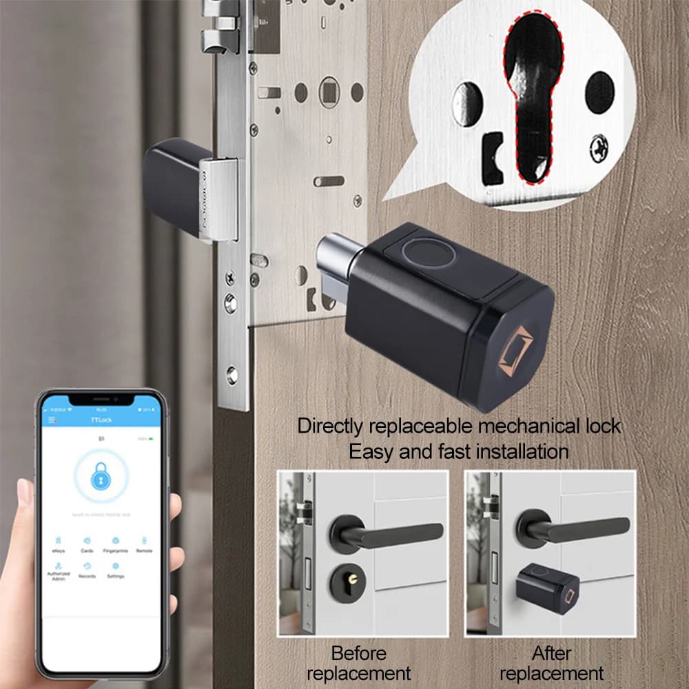 Serrure de porte intelligente APSC Tuya avec reconnaissance d'empreintes digitales