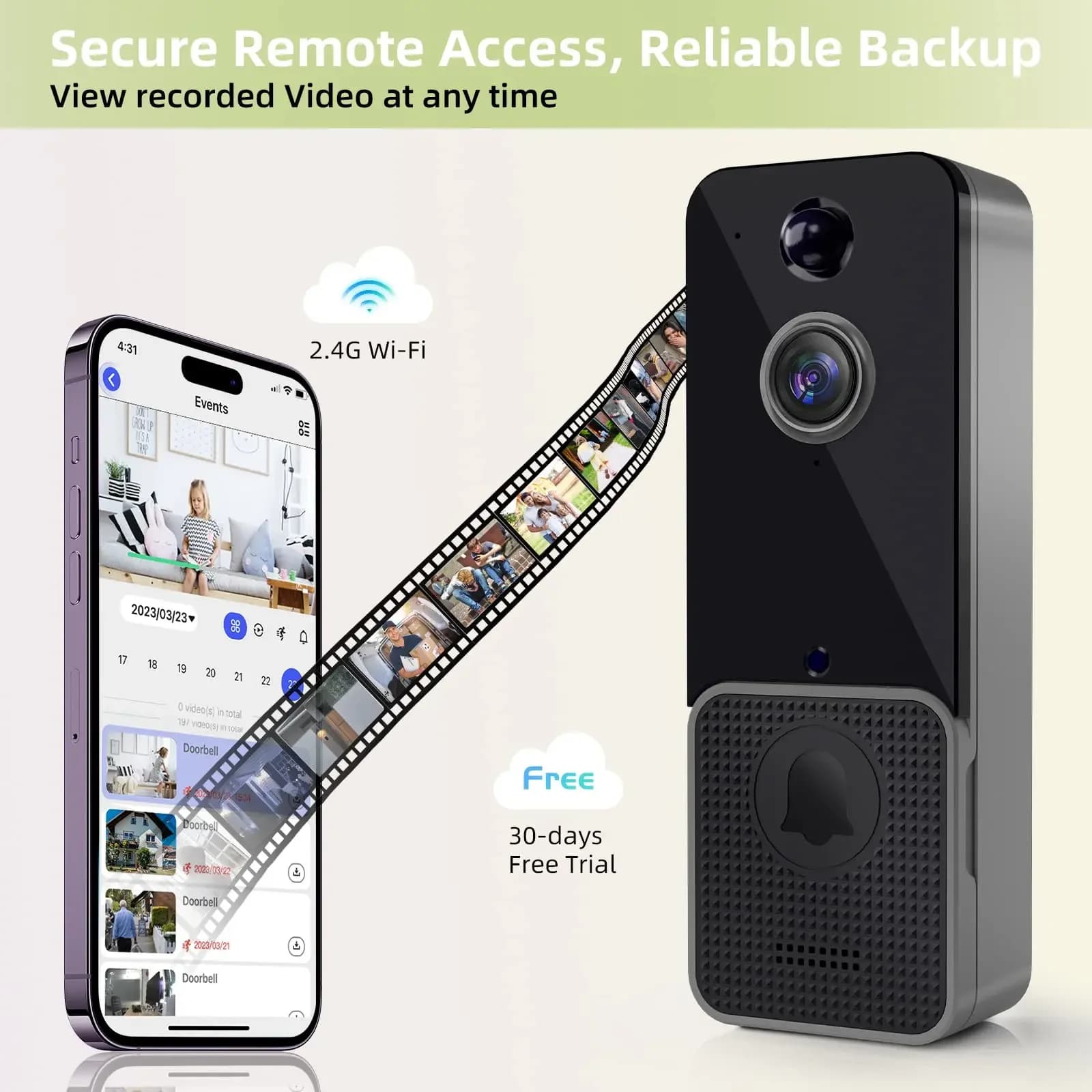 Caméra de sonnette vidéo sans fil WiFi