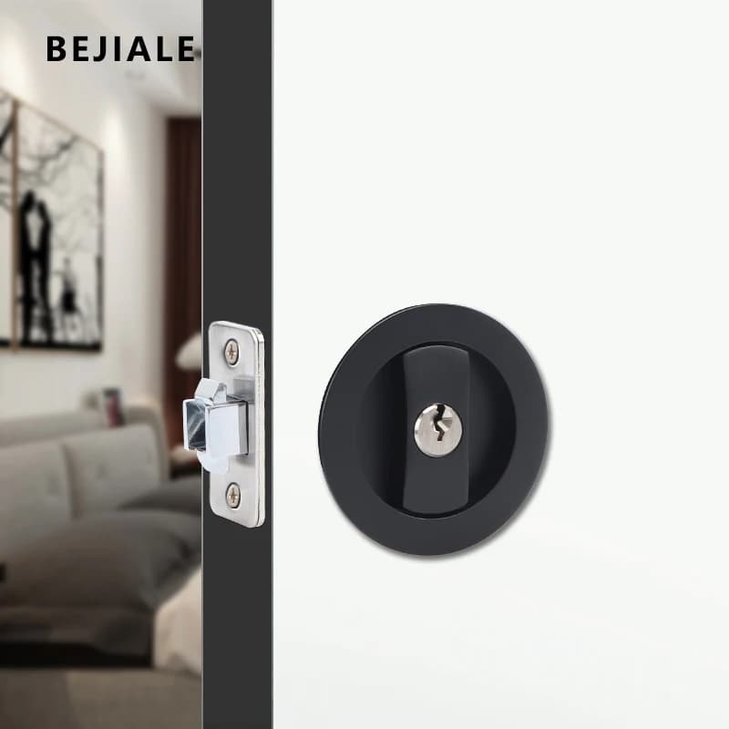 Serrure de porte coulissante noire