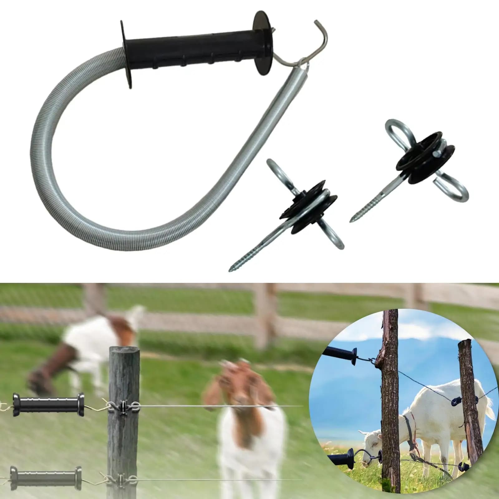 Kit de portail pour clôture électrique, matériel de système de clôture pour élevage extérieur