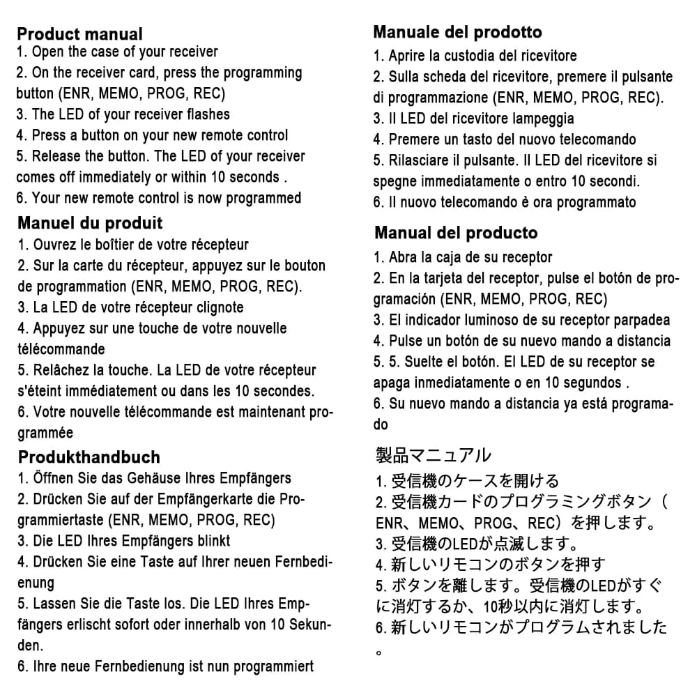 PUChain L-Télécommande de porte de garage VARIO