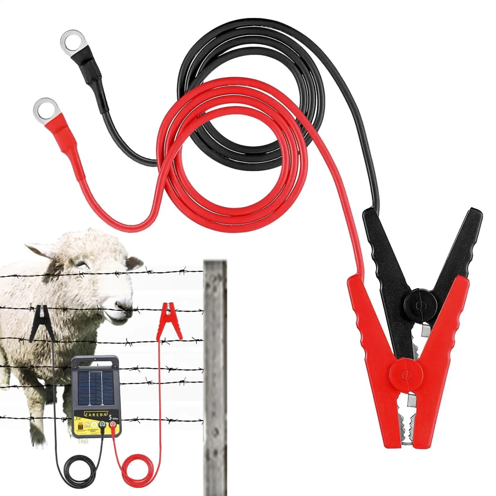 Câble de raccordement pour clôture électrique avec pinces crocodile