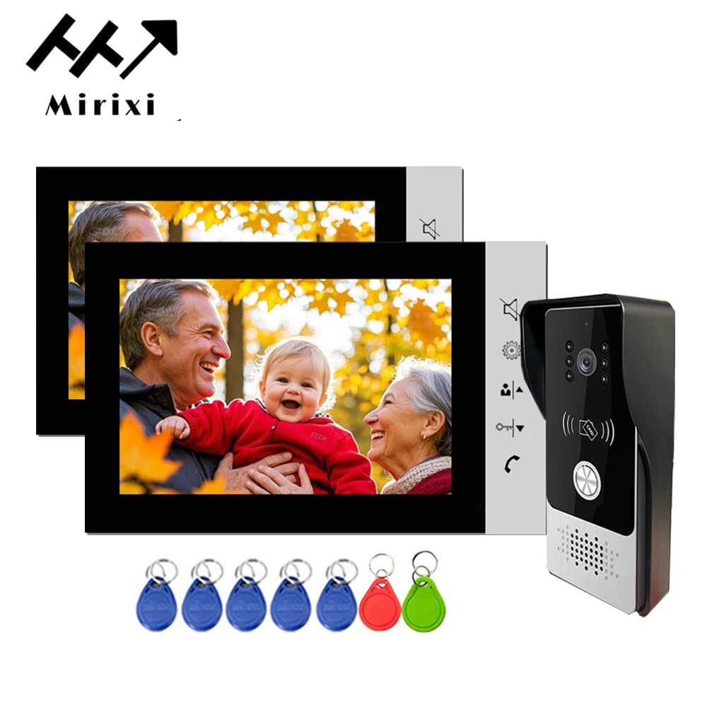 Mirixi 7 pouces système d'interphone vidéo RFID sonnette avec caméra déverrouiller parler Vision nocturne HD pour Villa appartement
