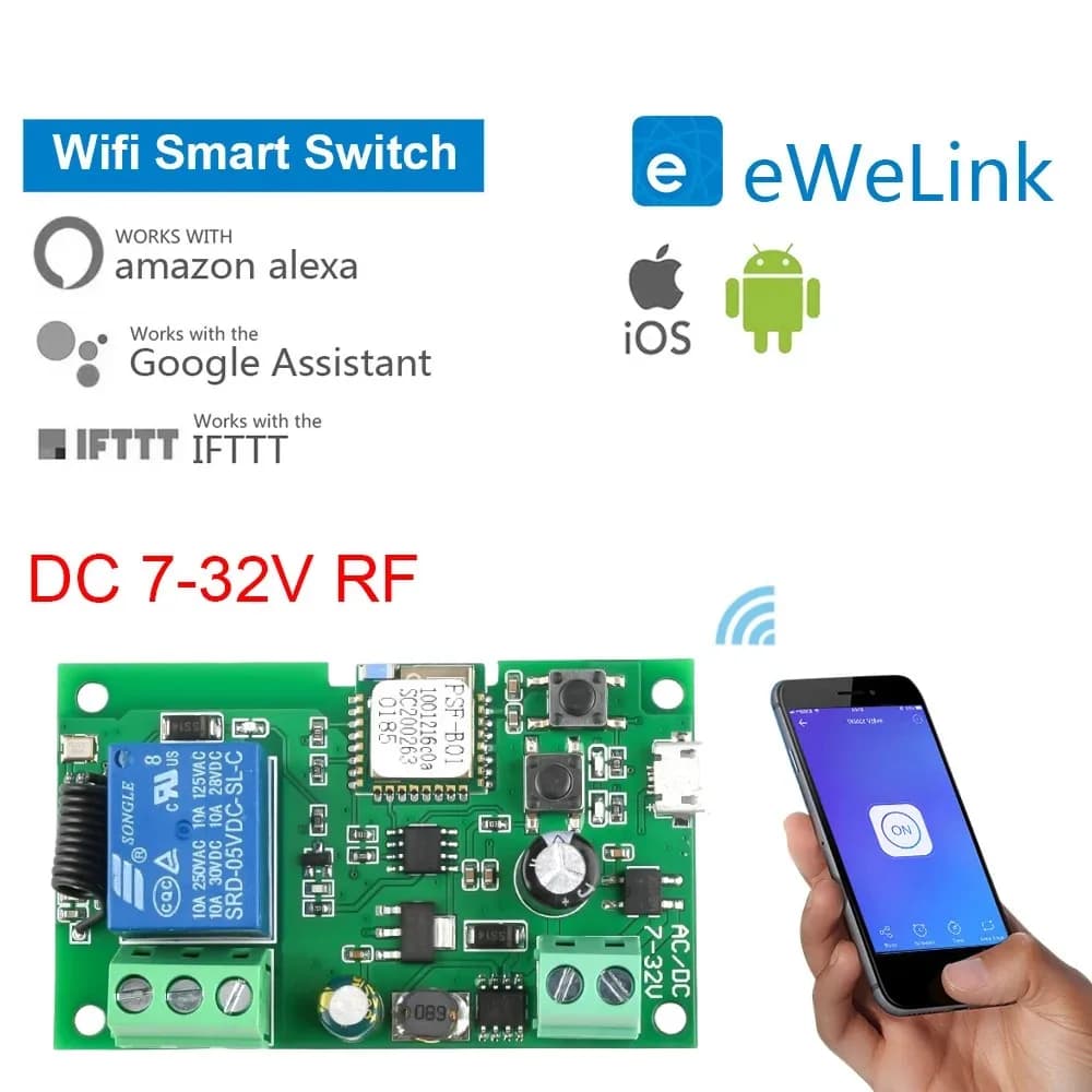 Ewelink WIFI RF 7-32v Module d'ouverture de porte de Garage contrôleur