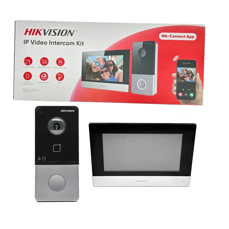 Kit d'interphone vidéo Hikvision DS-KIS603-P(C) avec sonnette POE