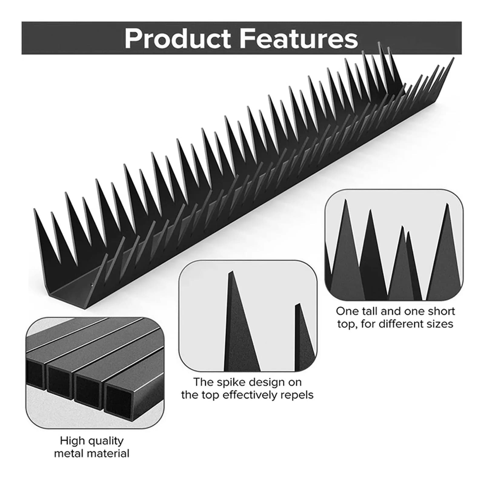 Pointes de clôture en métal, dissuasif pour animaux, anti-escalade, anti-vol, pointes de sécurité pour murs, pointes de sécurité pour murs extérieurs