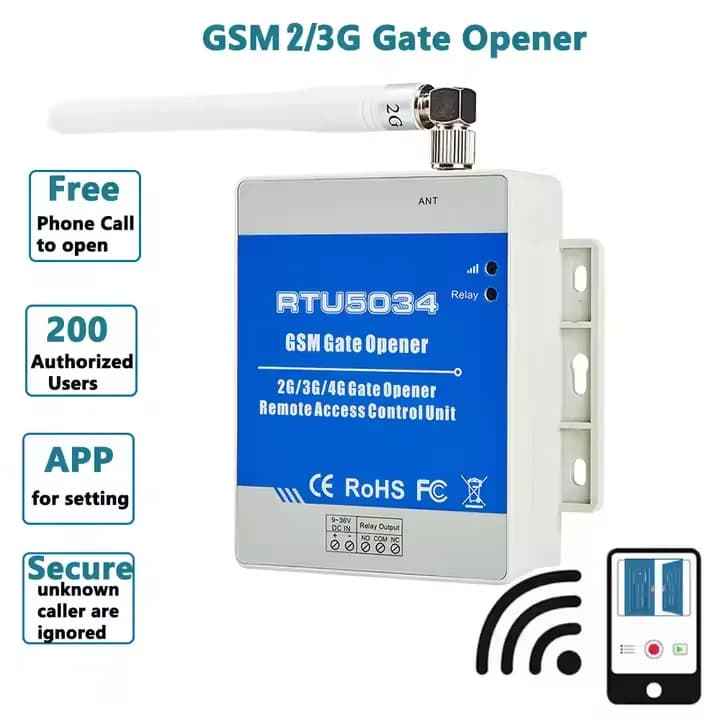 Ouvre-porte GSM 2G/4G RTU5034, interrupteur à distance GSM