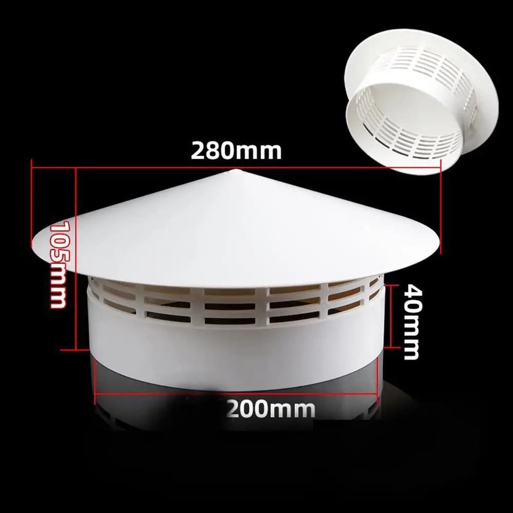 Capot de ventilation durable 75-200 mm pour mur extérieur