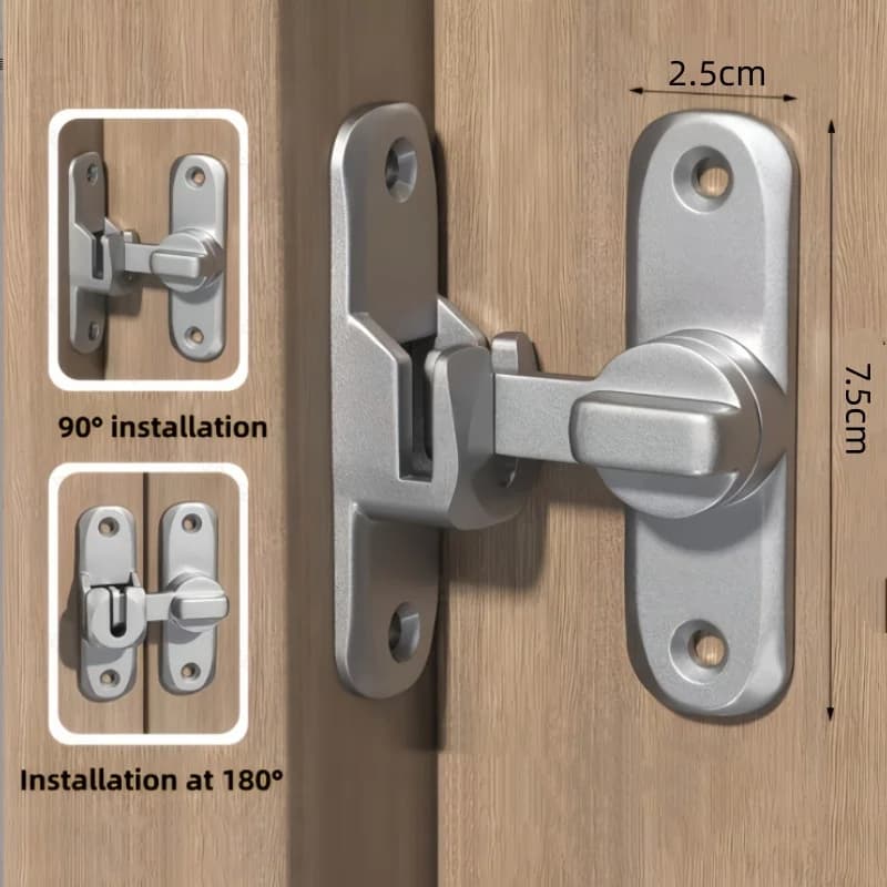 Serrure de porte à bascule 90/180 degrés