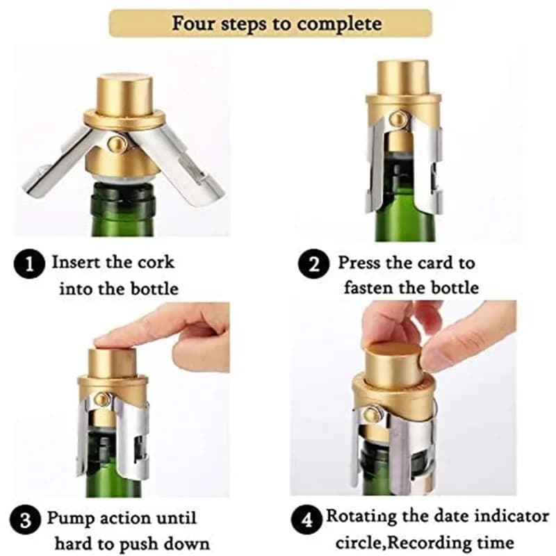 Bouchons de Champagne en acier inoxydable, scelleuse de bouchon de bouteille de Champagne réutilisable, bouchon de bouteille en liège, économiseur de Champagne, boisson