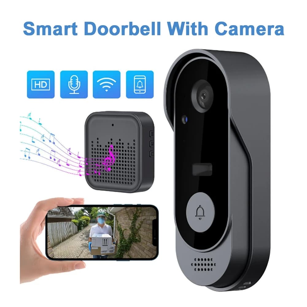 Sonnette intelligente sans fil avec interphone vidéo