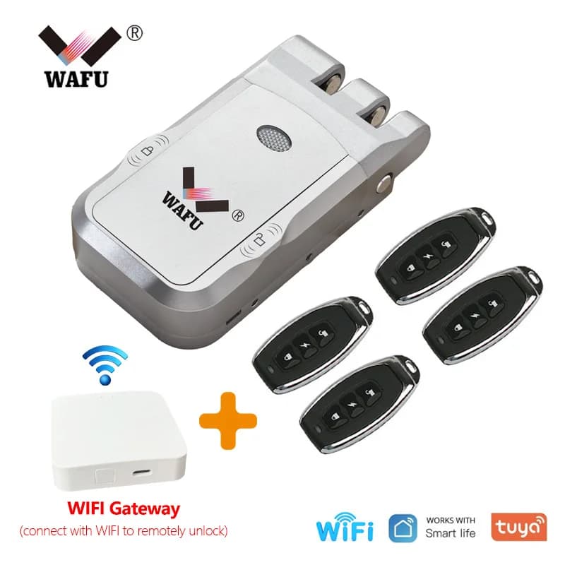 WAFU 026 télécommande d'empreintes digitales téléphone Tuya Wifi BT serrure mot de passe serrures intelligentes 433Mhz