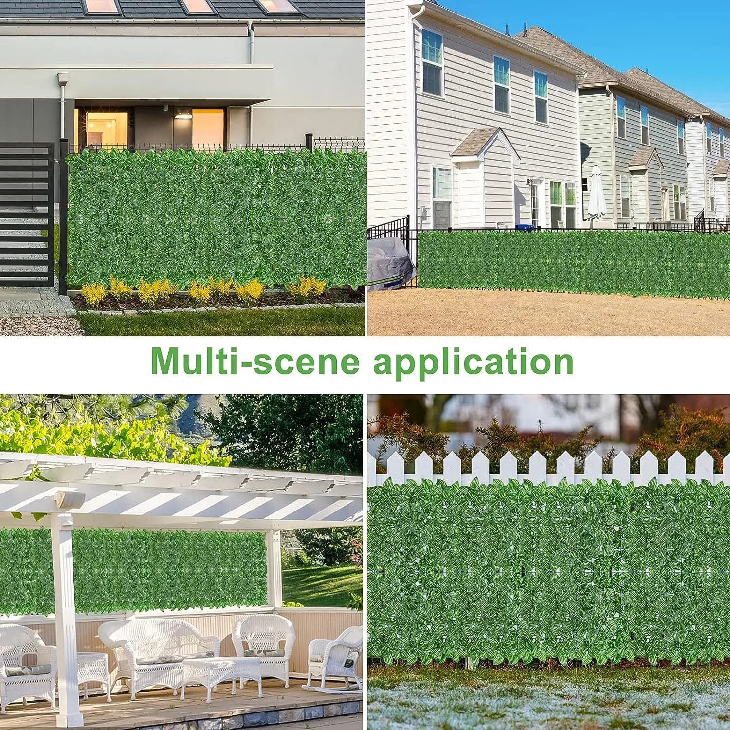 Panneaux de clôture à feuilles artificielles
