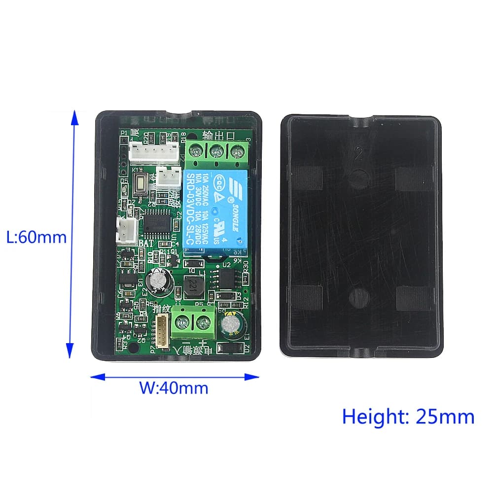 Module de relais de contrôle d'accès par empreinte digitale DC7v-30v