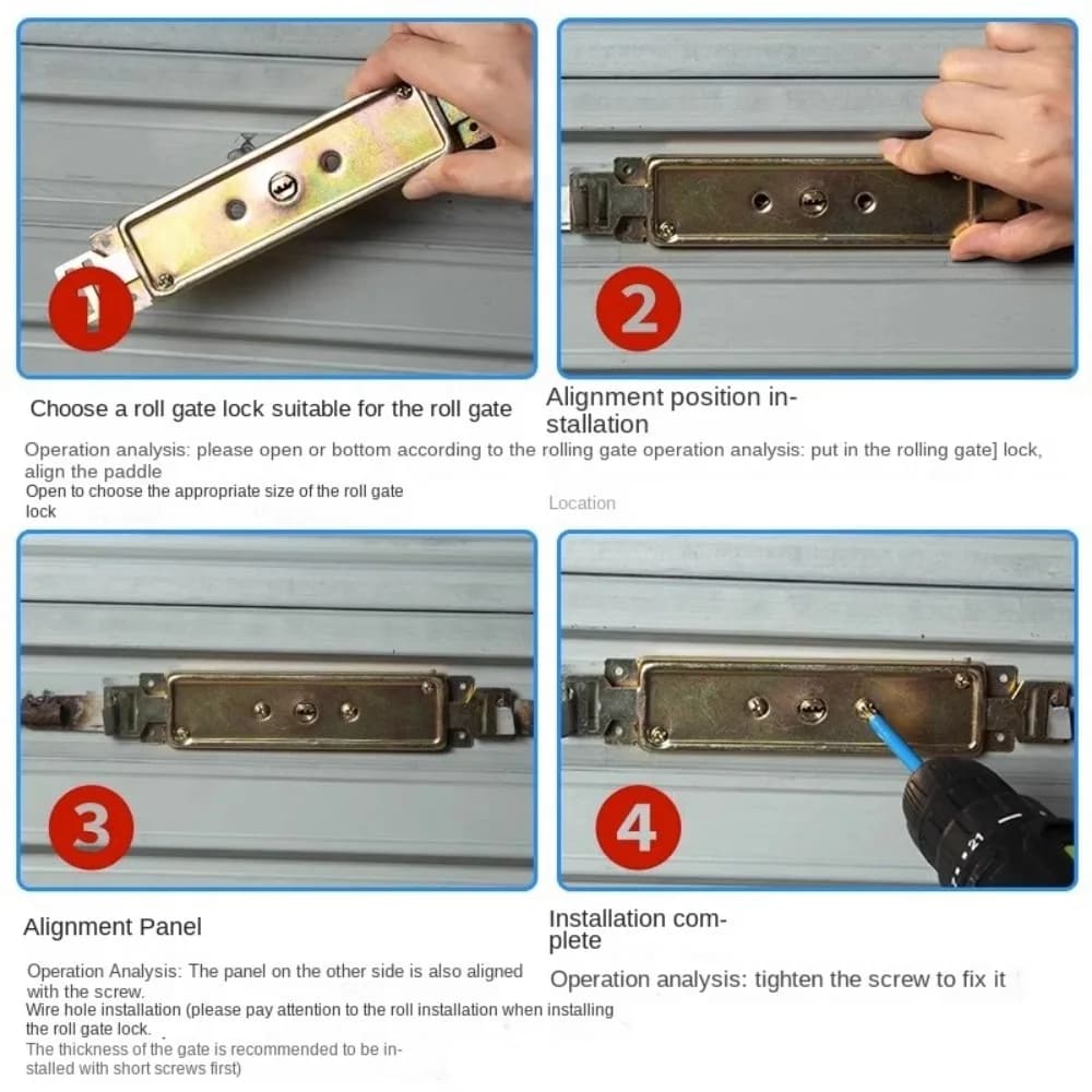 Serrure de porte de volet roulant en alliage