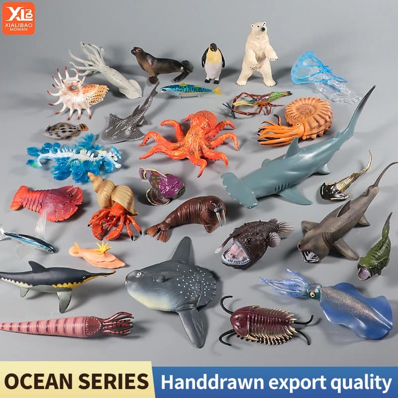 Figurines d'action du monde sous-marin Sea Life, baleine, requin, poulpe, pingouin, jouet éducatif en PVC pour enfants, modèle Animal marin océan