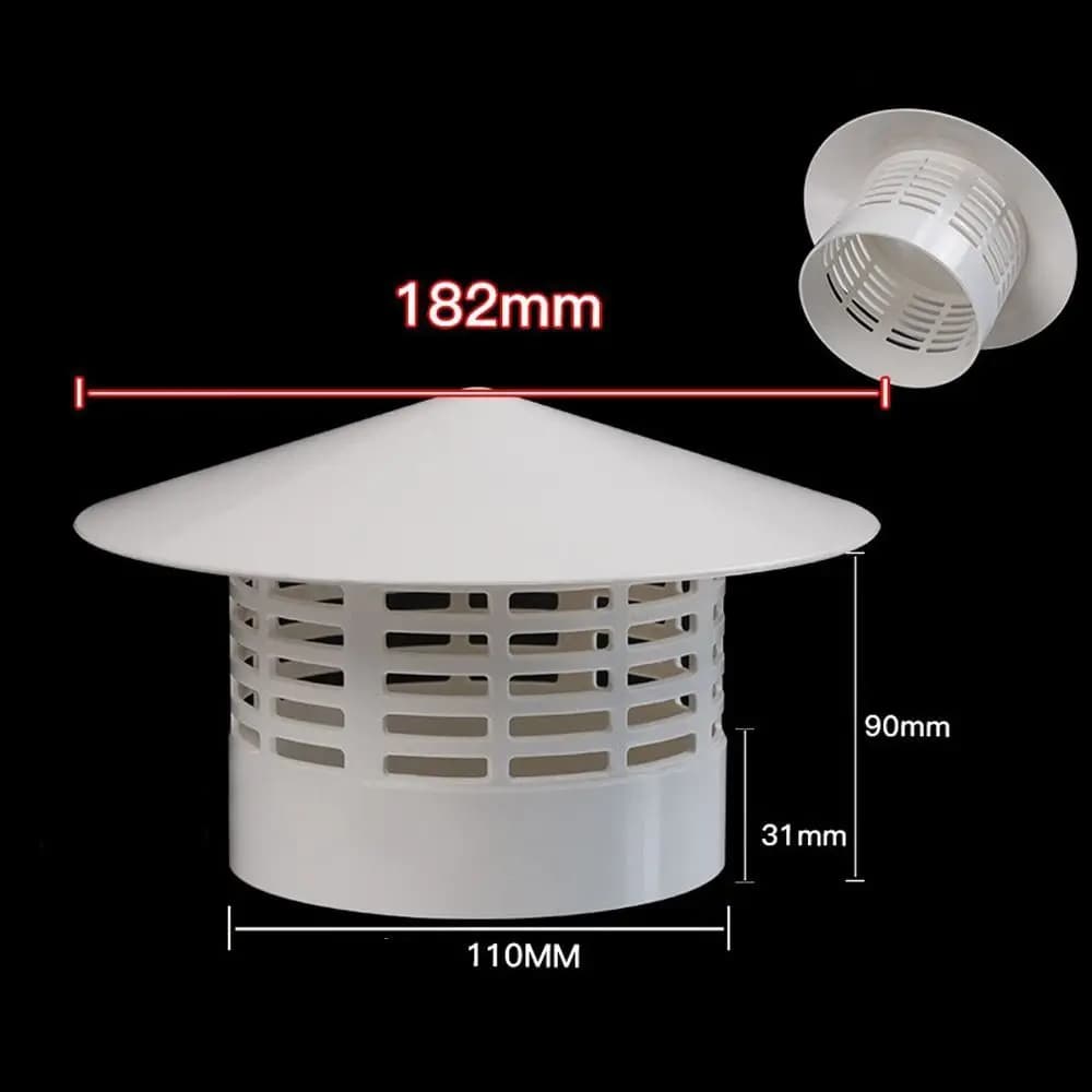 Capot de ventilation durable 75-200 mm pour mur extérieur