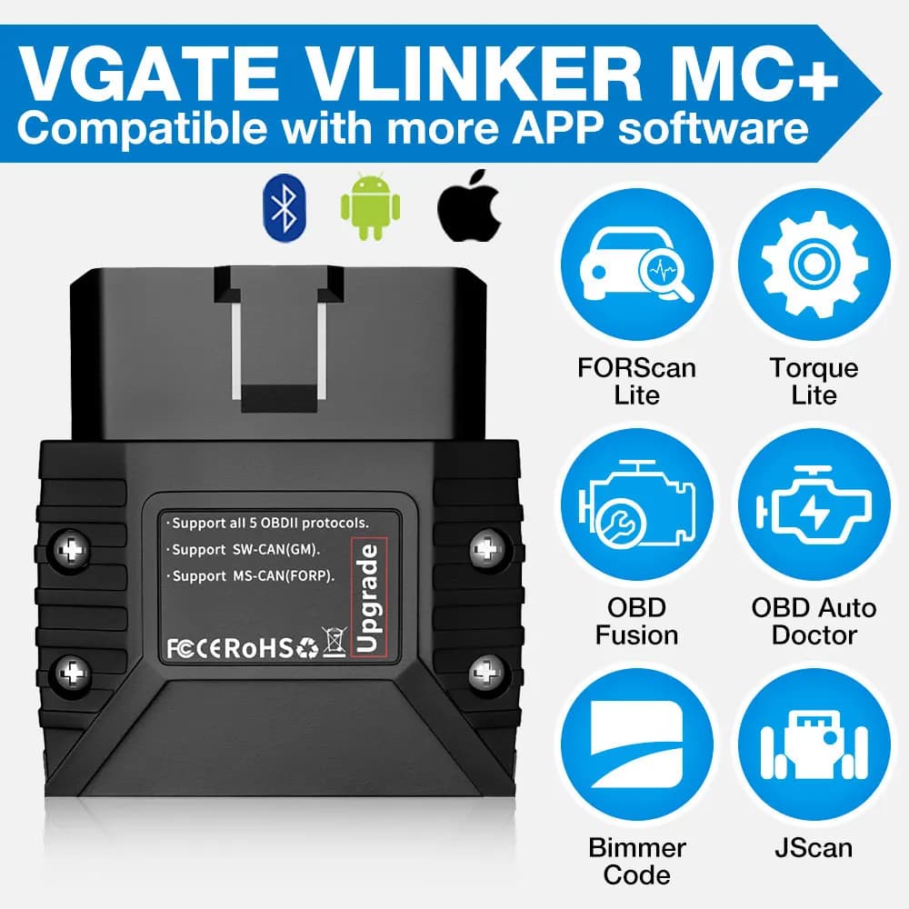 Vgate Vlinker MC V2.2 ICar Pro Bluetooth 4.0 WIFI OBD2 Scanner pour Android IOS Lecteur de code automatique Outil OBDII PK V1.5 ELM327