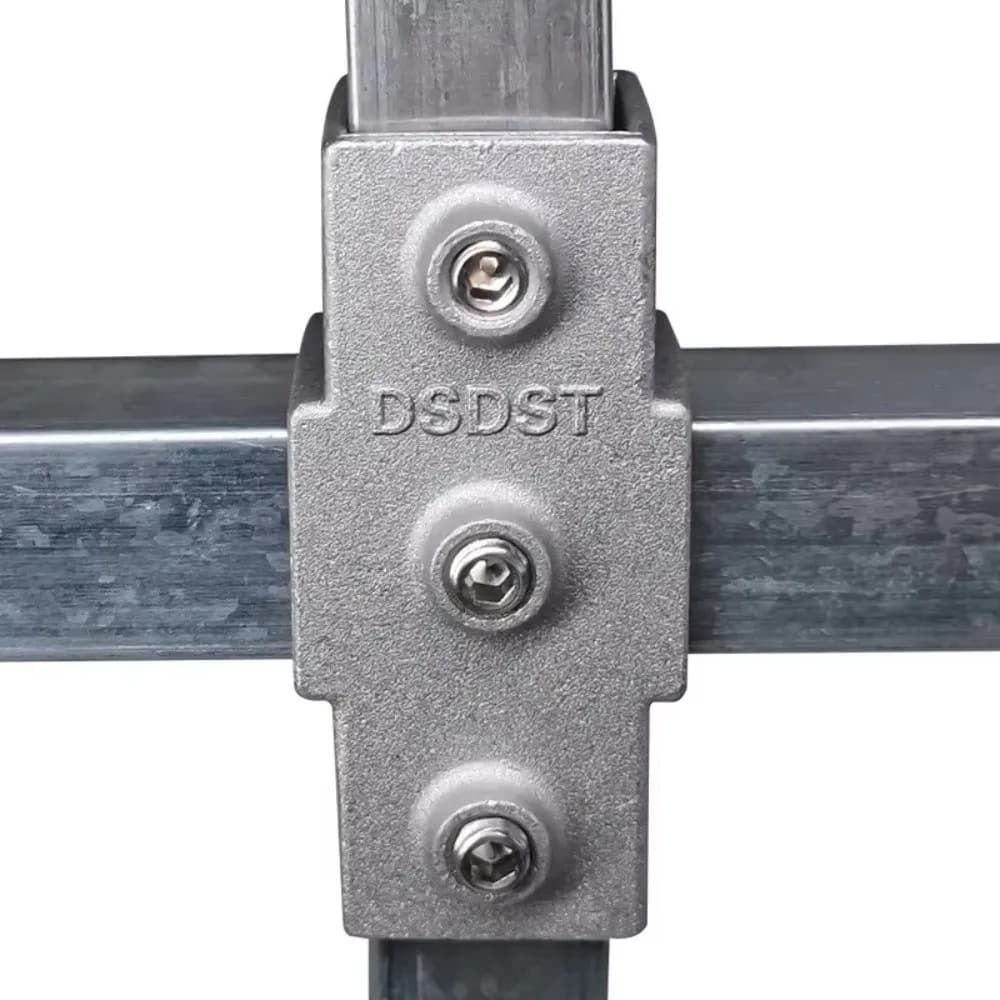Connecteur carré à trois voies pour tubes carrés 20x20mm