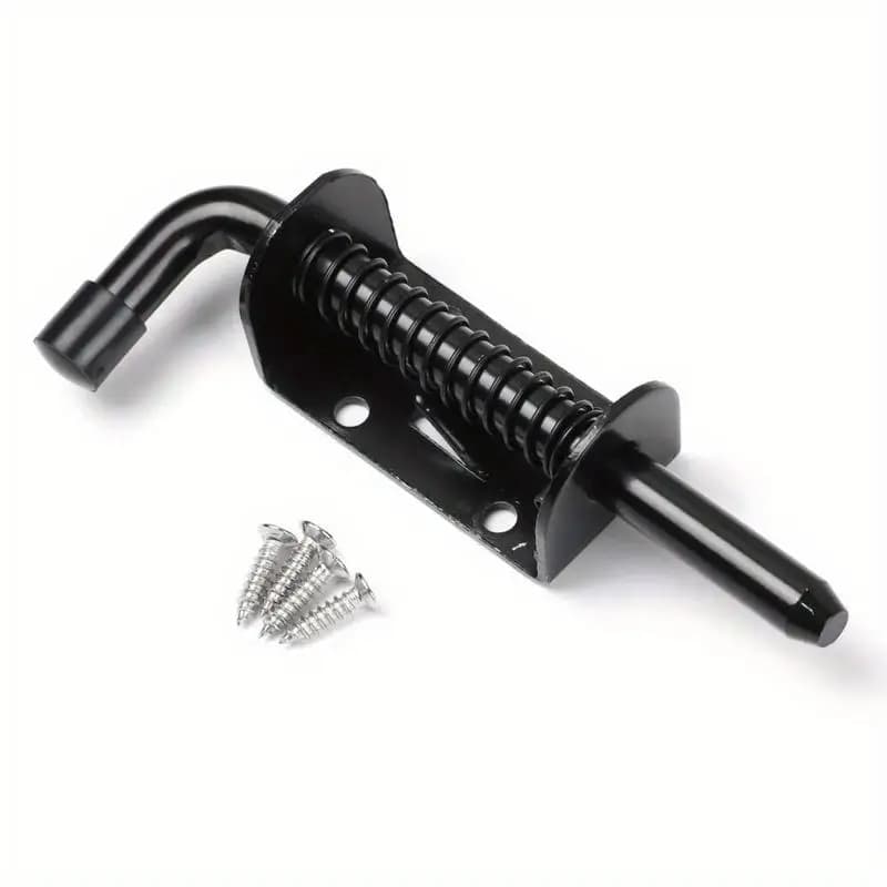 2 pièces Loquet de porte coulissant robuste en acier au carbone avec verrou à ressort