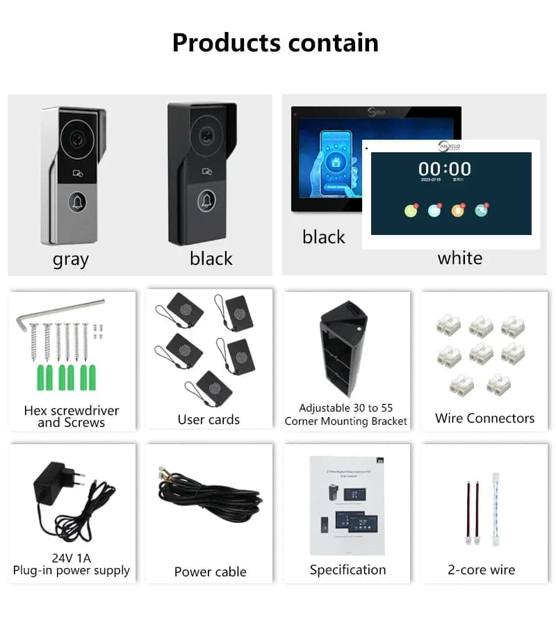 ANJIELO Tuya Smart 1080P2 Visiophone filaire