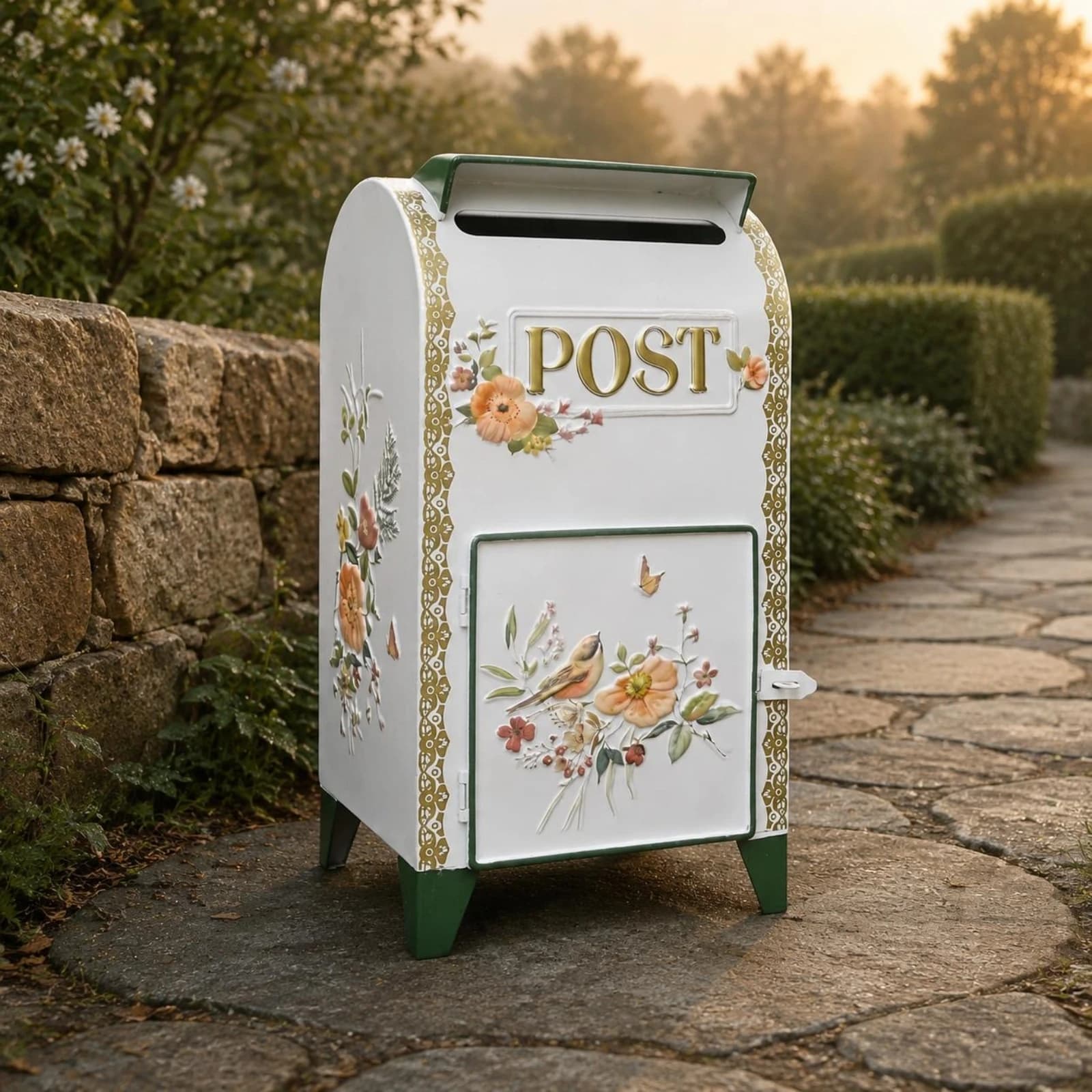 Boîte aux lettres sur pied en fer