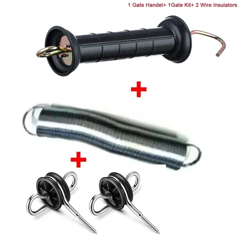 Kit de porte de clôture électrique + jeu de poignées