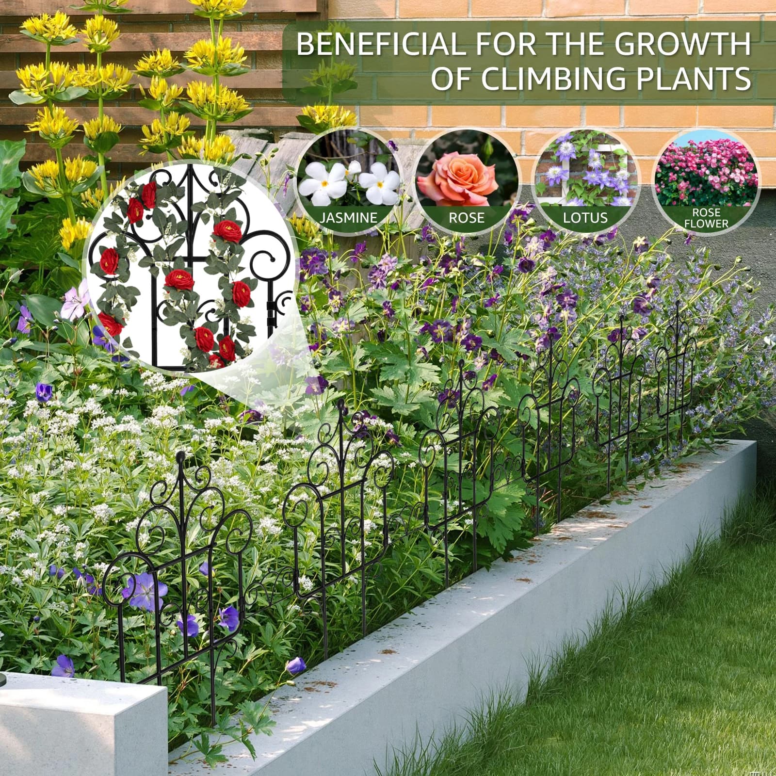 Clôture de jardin décorative pliante en plastique